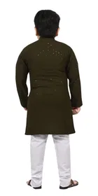 Cotton Solid Kurta with Pyjama for Boys 