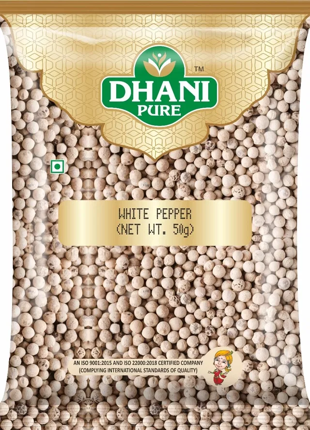 Dhani Pure White Pepper Whole 50 g
