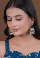 Oxidised Light Weight gold dabbi kundan Jhumka for Women 
