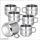 Stainless Steel Tea Cup (Multicolor, 100 ml) (Pack of 6)