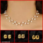 Alloy Necklace with 3 Pair Earrings for Women 