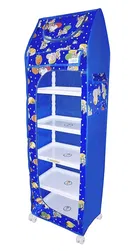 Baby 6 Shelve Unbreakable Material PVC Collapsible Wardrobe 