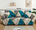 Homwatica 3 Seater Blue Marble Printed Elastic Sofa Cover 180X230Cm Pack Of 1