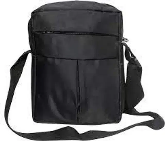 Pu Leather Sling Bag for Men & Women (Black)