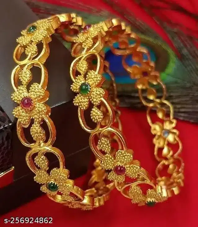 Trendy Bangles for Women (Silver, 2.4)