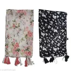 Chiffon Scarves for Women, White, Pack of 2