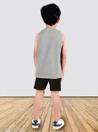 Cotton Blend Printed Clothing Set for Boys, Blue & Grey, Pack Of 2 