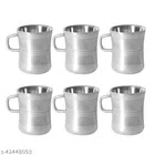 Stainless Steel Tea Cup (Multicolor, 100 ml) (Pack of 6)