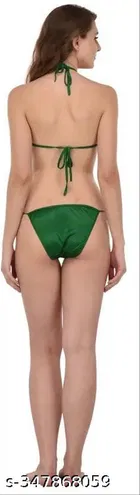 Satin Solid Babydoll for Women, Green 