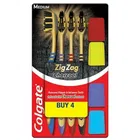 Colgate ZigZag Charcoal Medium Bristle Toothbrush 4 Pcs