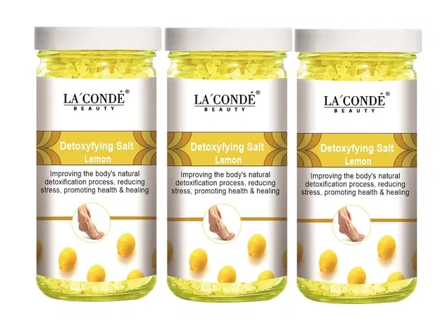 La'Conde Detoxifying Lemon Bath Salt Crystal (200 g, Pack of 3)