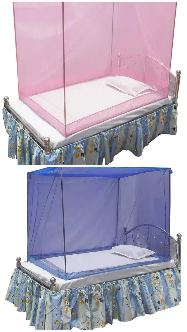 Single Bed Mosquito Net (Pack of 2) (Multicolor, 6x3 feet)