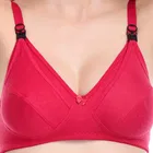 Cotton Blend Solid Non Padded Feeding Bra for Women 