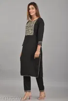 Rayon Printed Kurta with Pant for Women 