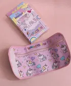 Premium Quality Canvas Unicorn  Wallet for Kids Pink Canvas Tri-Fold Wallet 