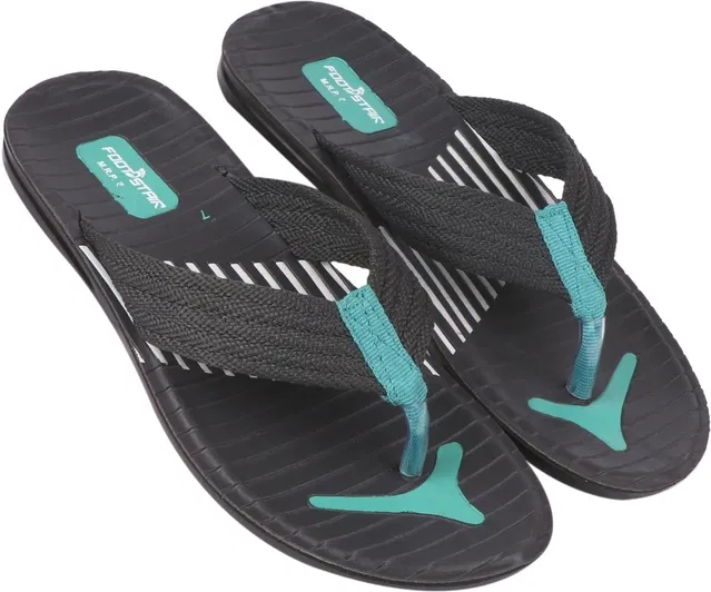 Slippers for Men (Black & Blue, 12)