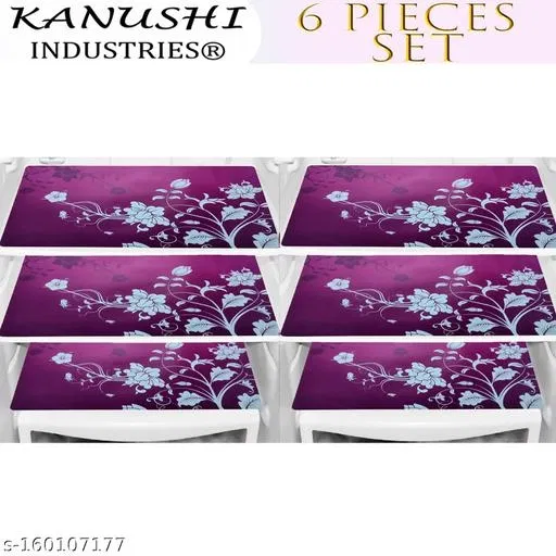 KANUSHI® PVC Fridge Multi Purpose Mats / Fridge Mats Set Of 6 / Refrigerator Mats Set(FRIMAT-M-35-06.)