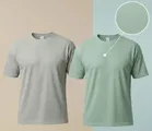 Polyester Round Neck T-shirt for Men, Multicolour, Pack of 2 