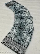 Georgette Printed Saree for Women, Grey 