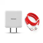 USB-A To Type C Cable and TecSox Type C 100 Watts All in 1 Mobile Charger 