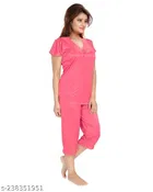 Satin Nightsuit Set for Women 