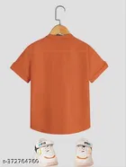 Solid Mandarin Collar Shirt for Boys 