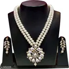 Elegant Alloy & Pearl Jewellery Set