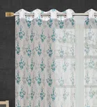 Sheer Floral Branches Printed Blue Flower Door Curtain 7ft Pack of 1