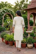Embroidered Straight Kurta Set for Women 