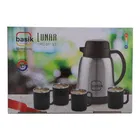 Basik Stainless Steel Lunar Kettle Jug With 4 Cups 
