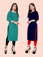 Crepe Solid Kurtis for Women 