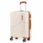 Safari Carter Pro CM 28 Inch [Large] Trolley Bag with 360° Spinner 8 Wheels, Beige