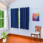 Polyester Blackout Plain Blue Window Curtain 5ft Pack of 1