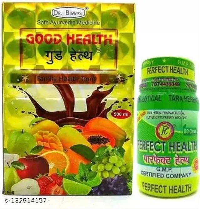 Dr. Biswas Good Health Tonic 450Ml & Perfect Health 50 Capsule For Liver Disease(Pack Of 2) (Pack Of 2)