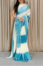 Chinnon Printed Saree for Women, Blue 