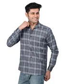 Cotton Blend Full Sleeves Chequered Shirt for Men 