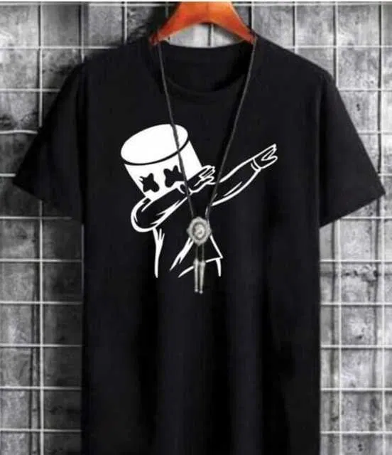 Stylesmyth Polyester Mens T-Shirt (Black, L) (SS-14)