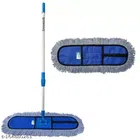 Cotton Pad Floor Mop with Refill (Blue, Set of 1)