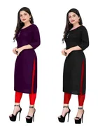 Crepe Solid Kurtis for Women 