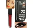 Matte Lip Gloss with Waterproof Kajal  (Orange & Black, Set of 2)