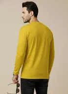 Polyester Printed T-shirt for Men, Mustard 