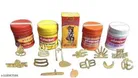 Brass 14 Pcs Tilak Stamp with 5 Pcs Chandan 