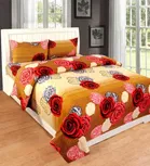 Polycotton Printed Double Bedsheet with 2 Pillow Covers 