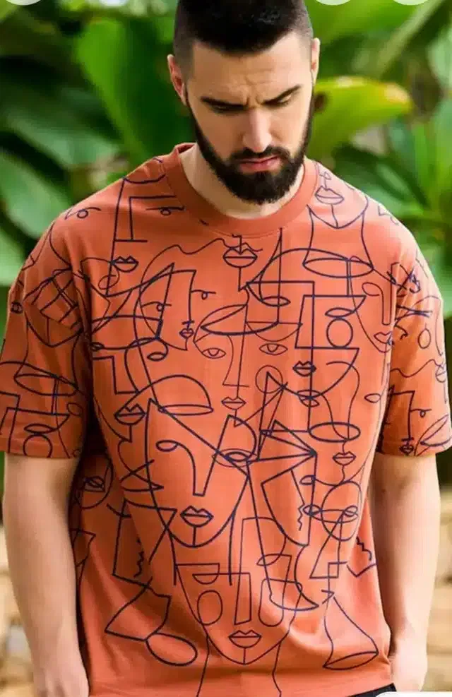 Half Sleeves T-Shirt for Men (Rust, XL)