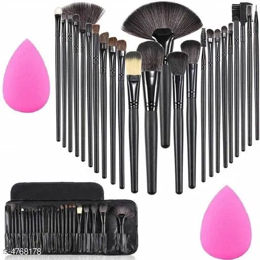 Makeup Brushes Set with Makeup Blender, Multicolor, Set of 2