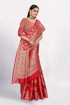 Organza Zari Woven Saree for Women 