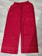 Cotton Blend Embroidered Palazzo for Women 