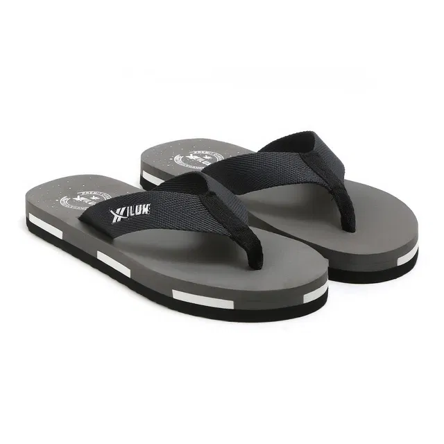 Solid Flip-flops for Men (Grey, 10)