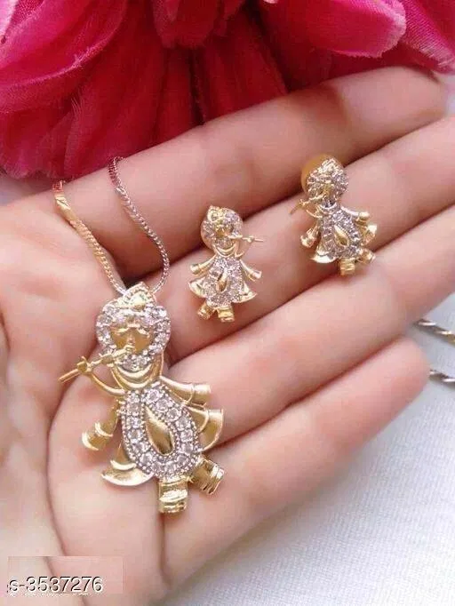 Brass Jewellery Set for Women (Gold, Free Size)