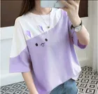 Polycotton Printed T-Shirt for Women, Lavender 